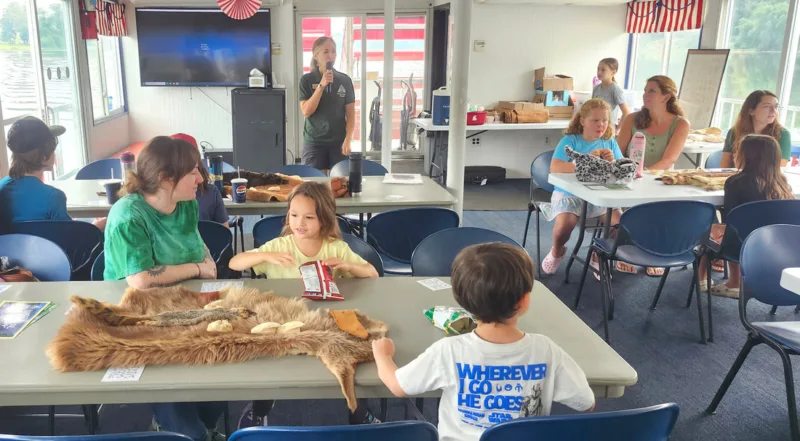 Nearly 50 people attend recent Floating Class aboard Hiawatha Paddleboat on animal tracking